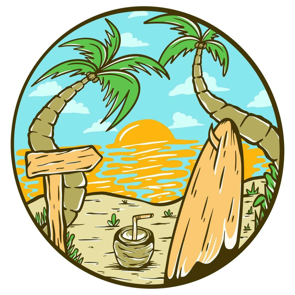 strand vakantie gevoel illustratie vector