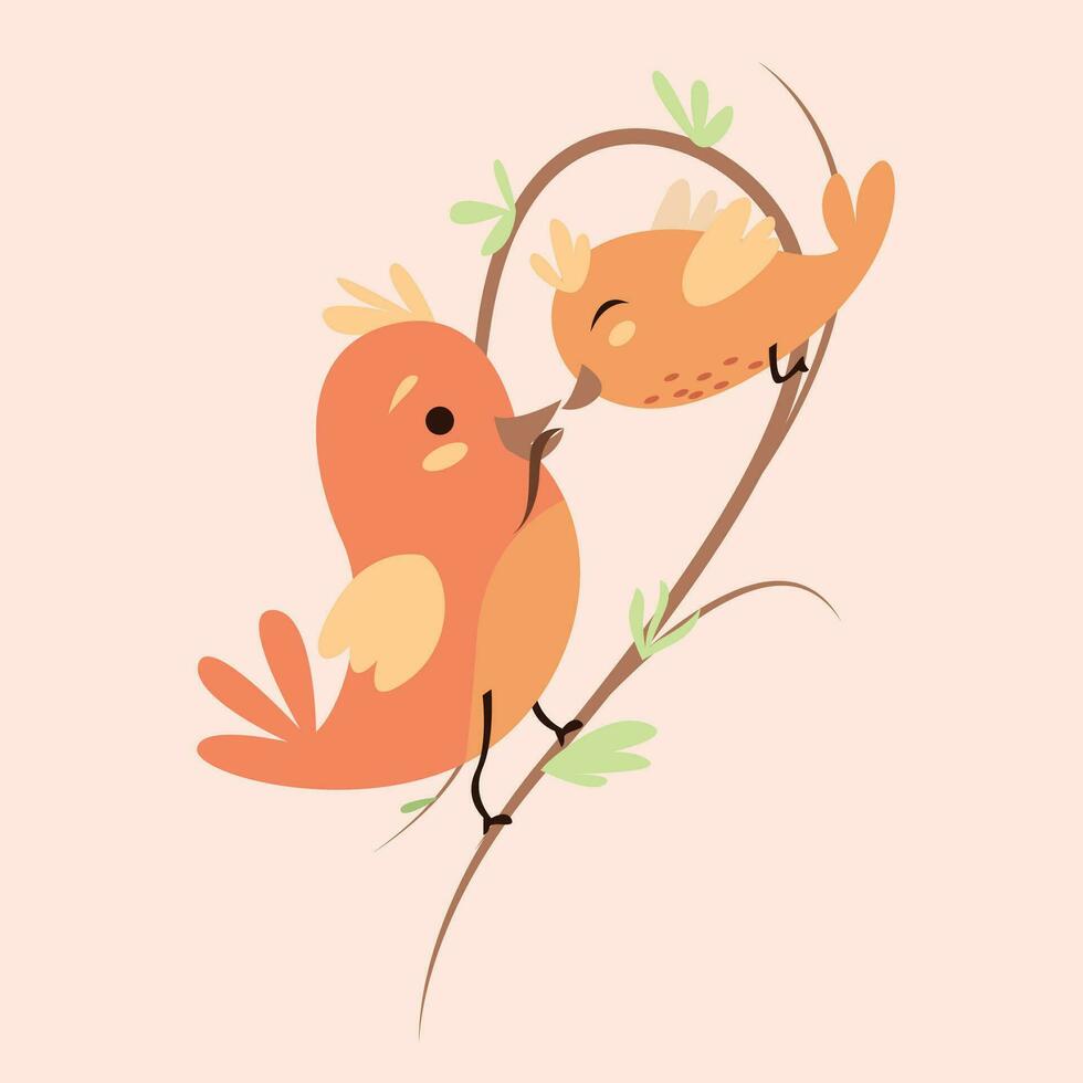 vogel voeden vector illustratie