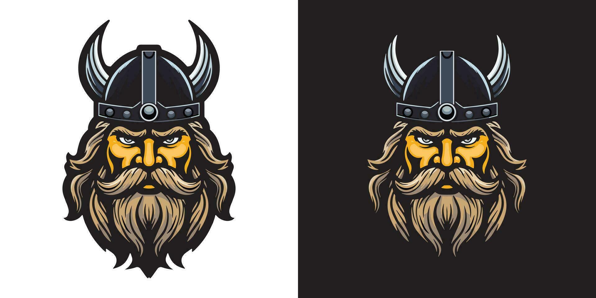 viking krijger hoofd logo symbool, vector illustratie sjabloon