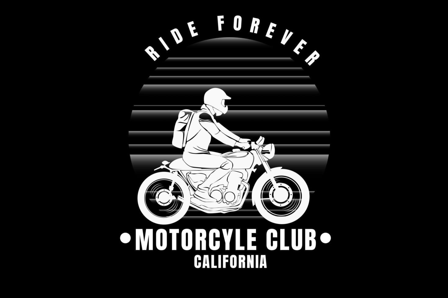 ride forever motorclub californië kleur wit vector