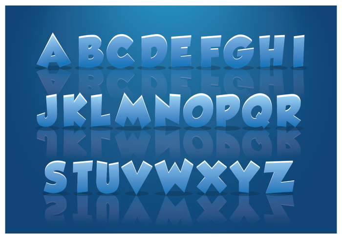 IJzige alfabetten met blauwe achtergrond vector