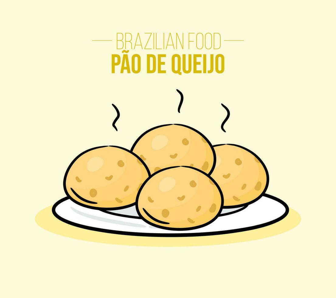 pao de queijo, brood kaas - braziliaans voedsel - minas voedsel, mineiro vector