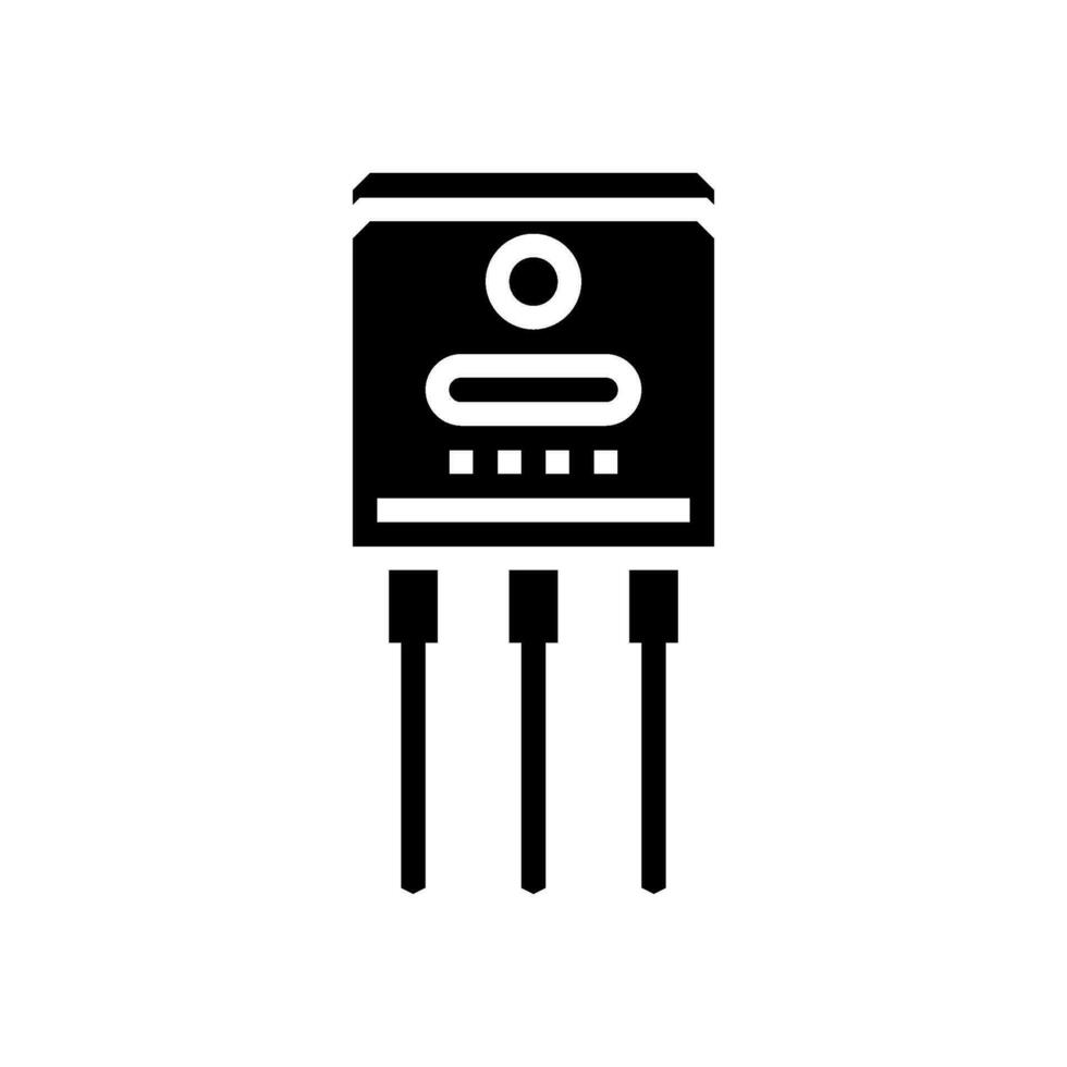 transistor elektrisch ingenieur glyph icoon vector illustratie