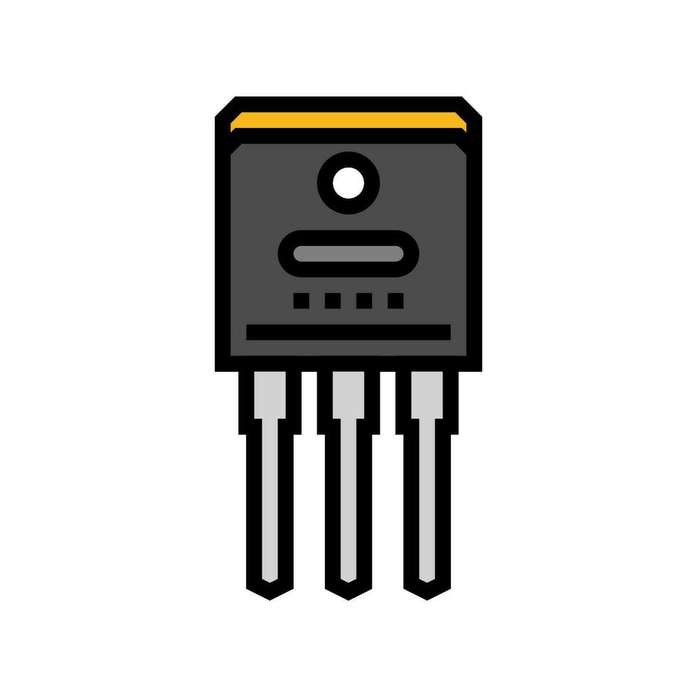 transistor elektrisch ingenieur kleur icoon vector illustratie