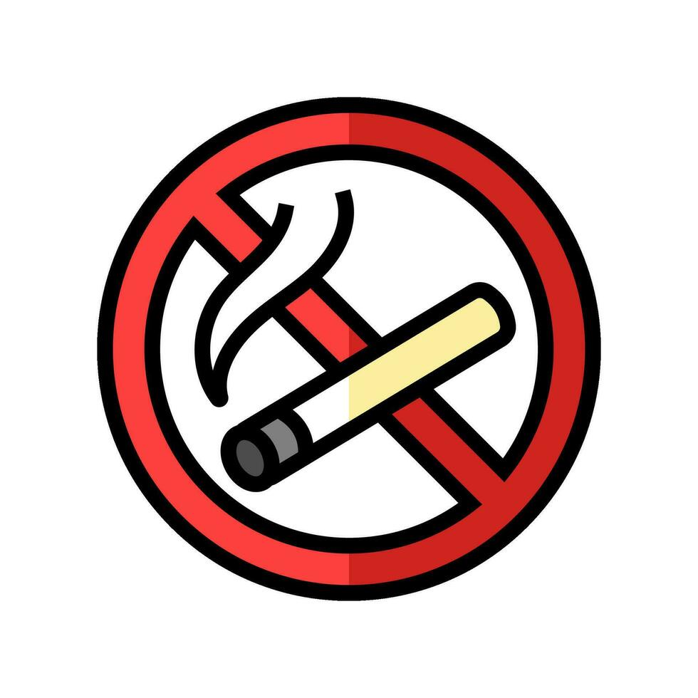 Nee roken noodgeval kleur icoon vector illustratie