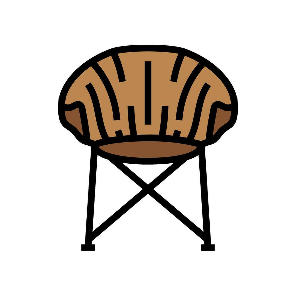 camping stoel glamping kleur icoon vector illustratie