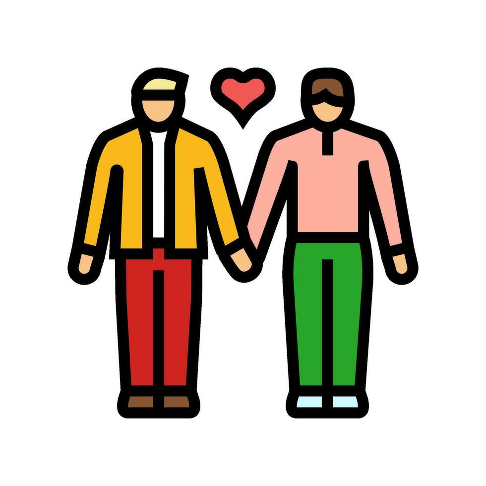 homo lgbt paar liefde kleur icoon vector illustratie