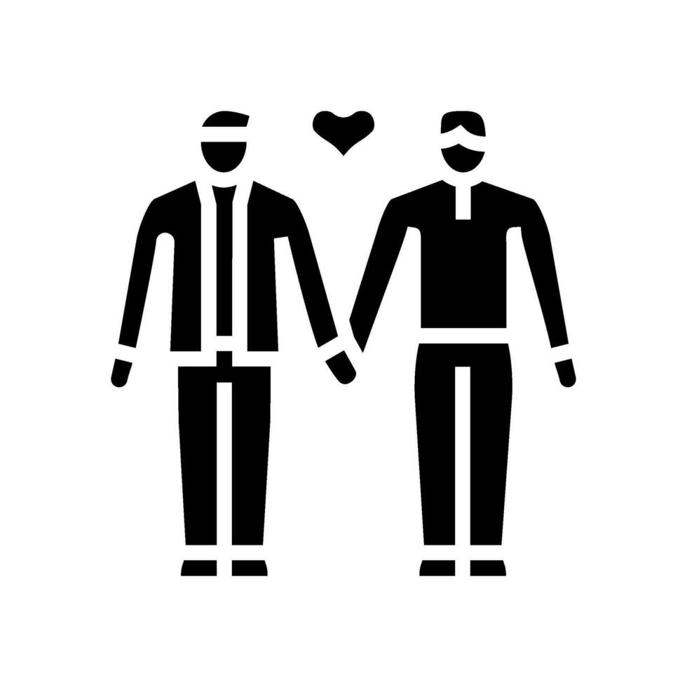 homo lgbt paar liefde glyph icoon vector illustratie