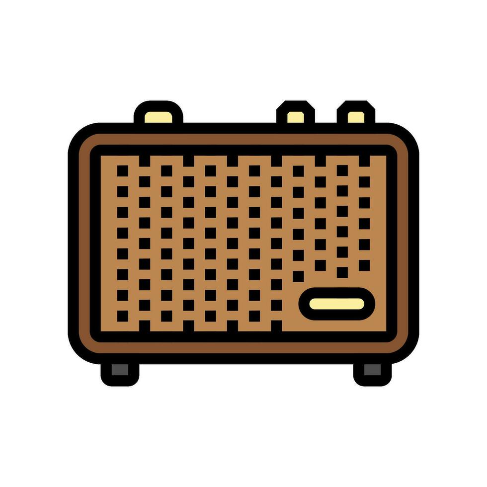 wijnoogst spreker retro muziek- kleur icoon vector illustratie