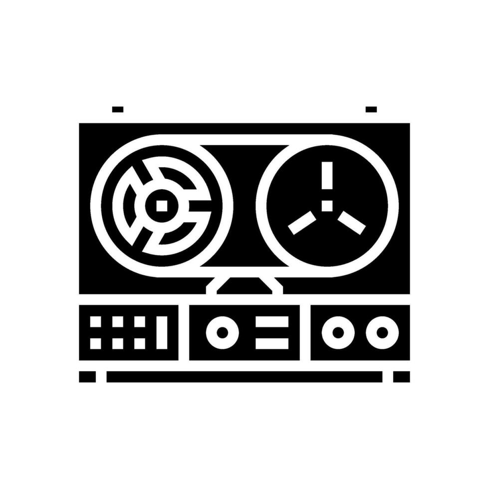 draaitafel plakband retro muziek- glyph icoon vector illustratie