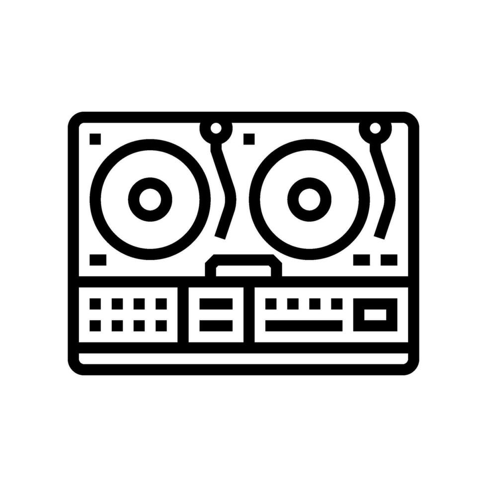 retro dj draaitafel retro muziek- lijn icoon vector illustratie