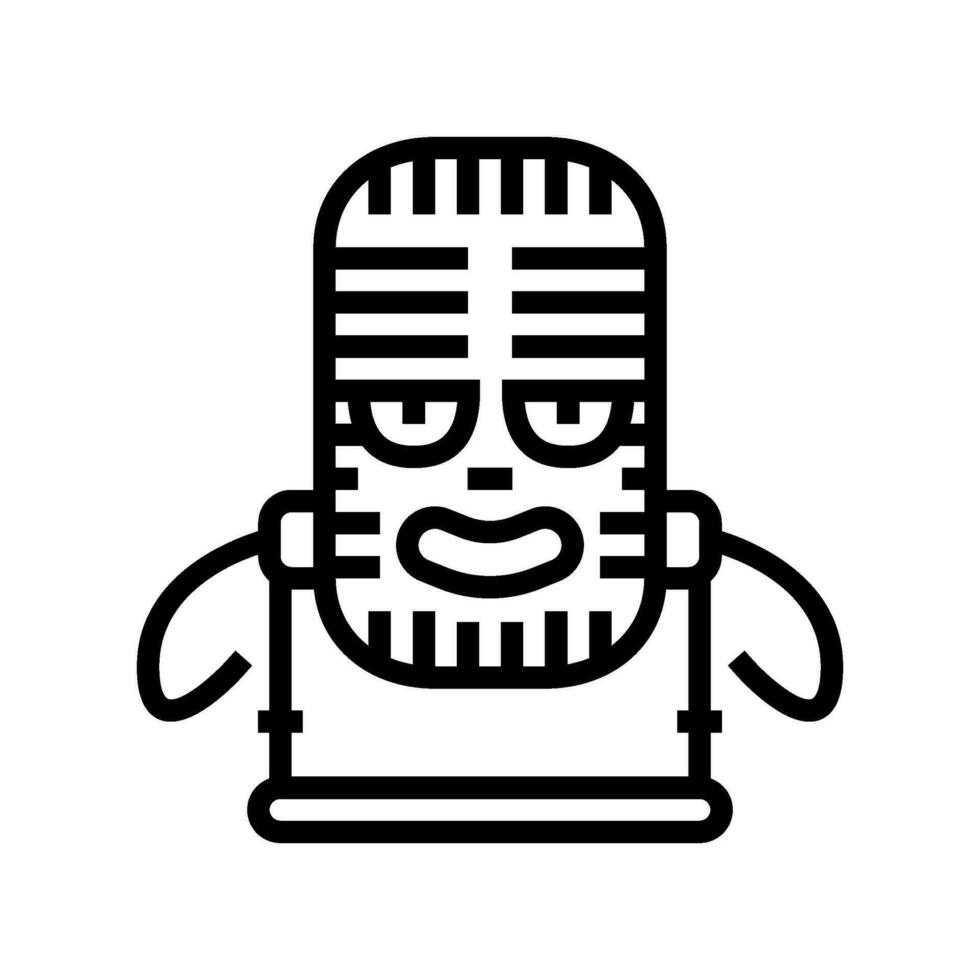 microfoon retro muziek- karakter lijn icoon vector illustratie