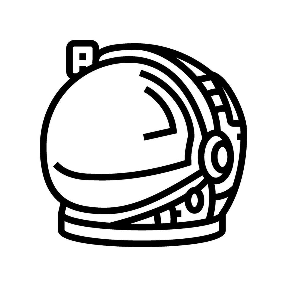 astronaut helm hoed pet lijn icoon vector illustratie