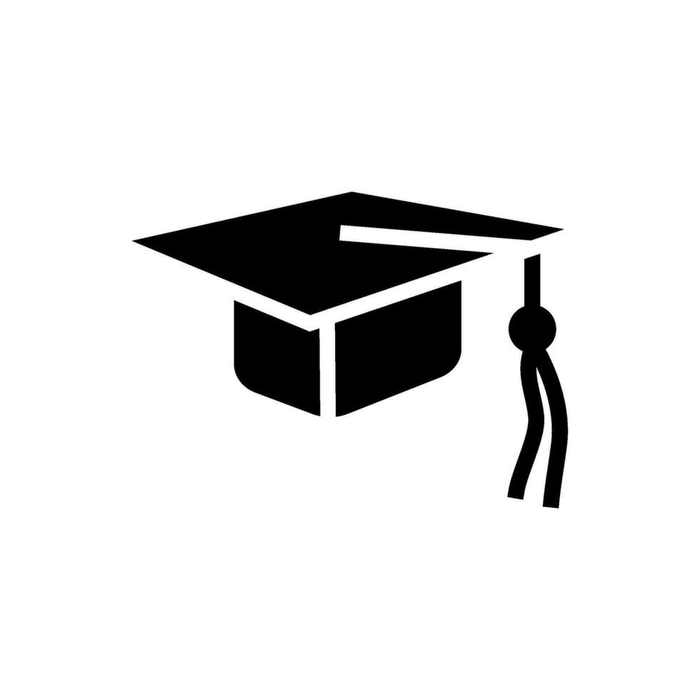 diploma uitreiking hoed pet glyph icoon vector illustratie