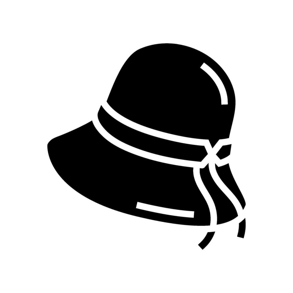 cloche hoed pet glyph icoon vector illustratie