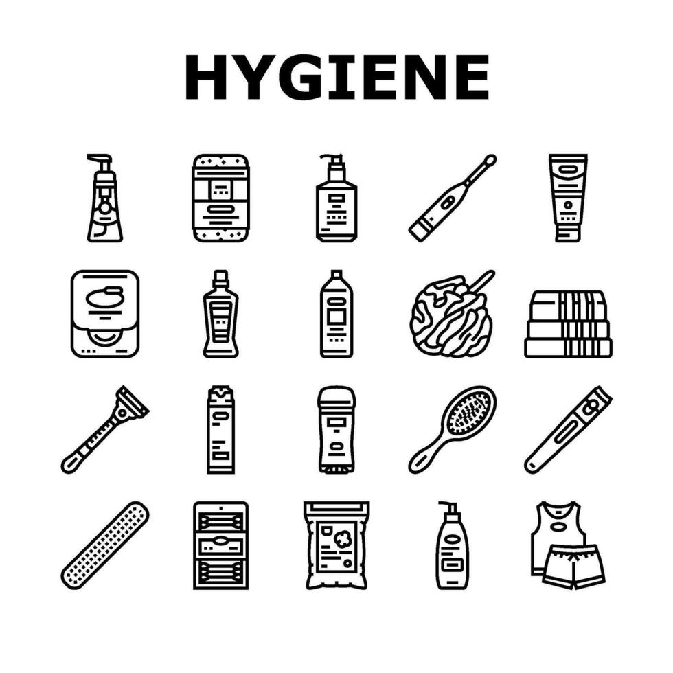 hygiëne virus hand- zeep schoon pictogrammen reeks vector