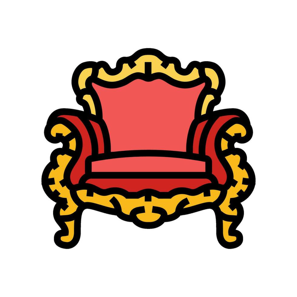 fauteuil luxe Koninklijk kleur icoon vector illustratie