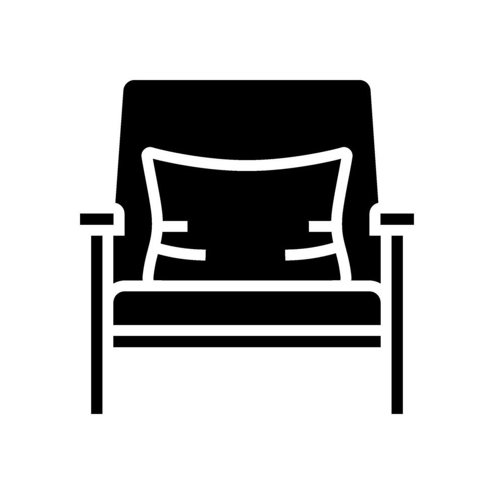 fauteuil minimalistisch elegant glyph icoon vector illustratie