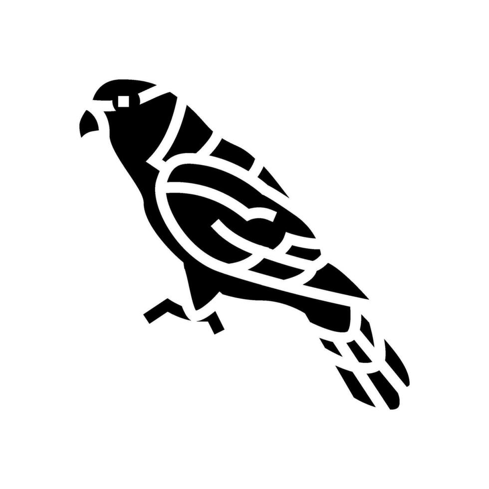 zwart afgedekt lory papegaai vogel glyph icoon vector illustratie