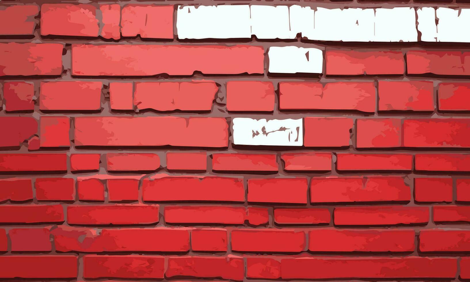steen muur rood Wit oppervlakte structuur achtergrond. steen muur gebroken blok patroon vector illustratie