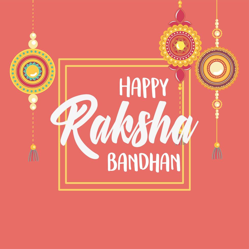 raksha bandhan, traditioneel Indiaas polsbandje symbool van liefde tussen broers en zussen vector