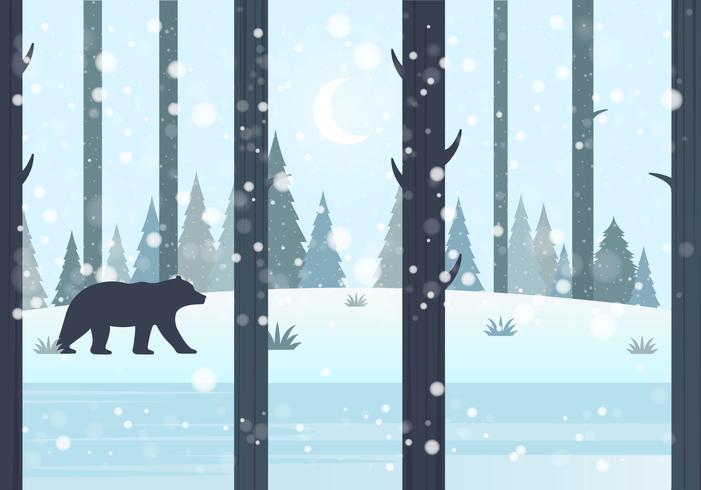 Vector winterlandschap illustratie