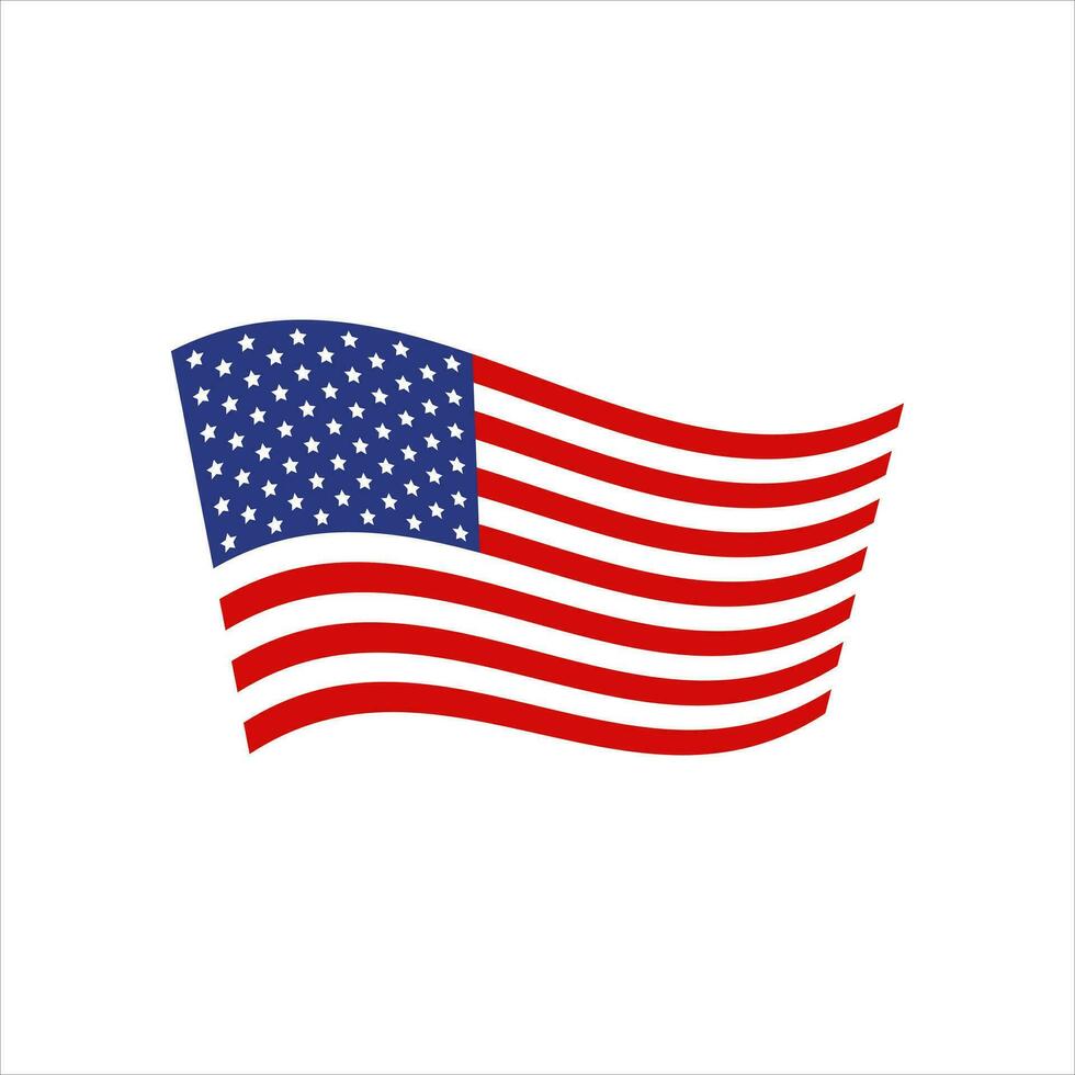 Amerikaans vlag, patriottisch symbool van de Verenigde Staten van Amerika, vector illustratie van isolaten