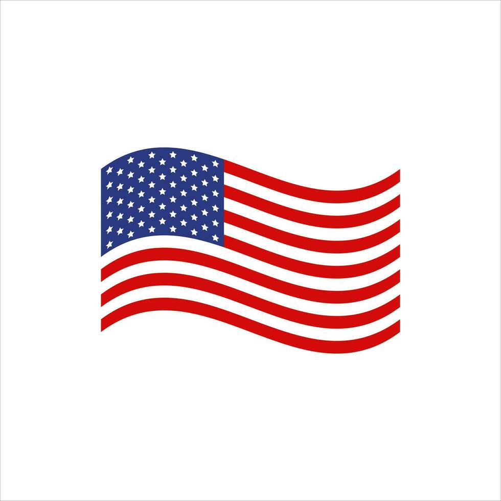 Amerikaans vlag, patriottisch symbool van de Verenigde Staten van Amerika, vector illustratie van isolaten