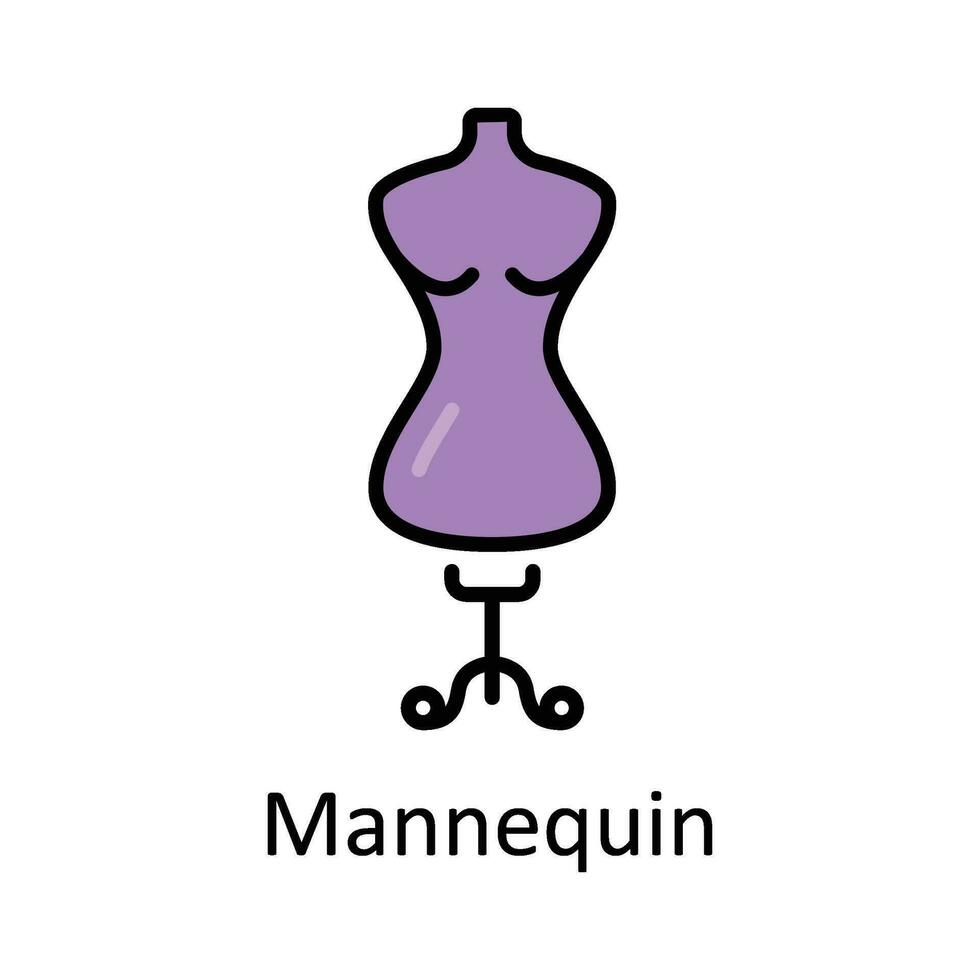 mannequin gevulde schets icoon ontwerp illustratie. kunst en ambachten symbool Aan wit achtergrond eps 10 het dossier vector