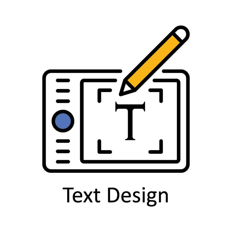 tekst ontwerp gevulde schets icoon ontwerp illustratie. kunst en ambachten symbool Aan wit achtergrond eps 10 het dossier vector