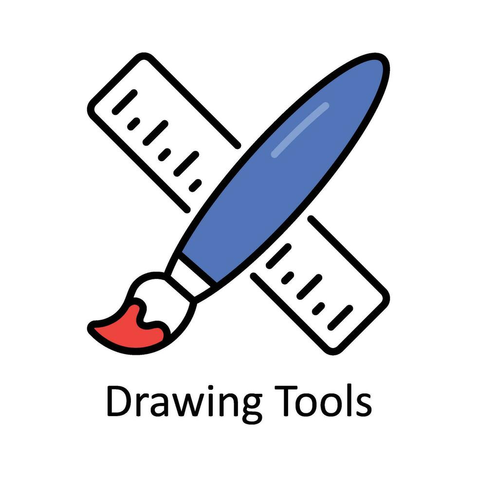 tekening gereedschap gevulde schets icoon ontwerp illustratie. kunst en ambachten symbool Aan wit achtergrond eps 10 het dossier vector