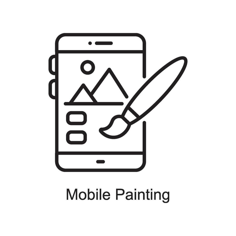 mobiel schilderij vector schets icoon ontwerp illustratie. kunst en ambachten symbool Aan wit achtergrond eps 10 het dossier