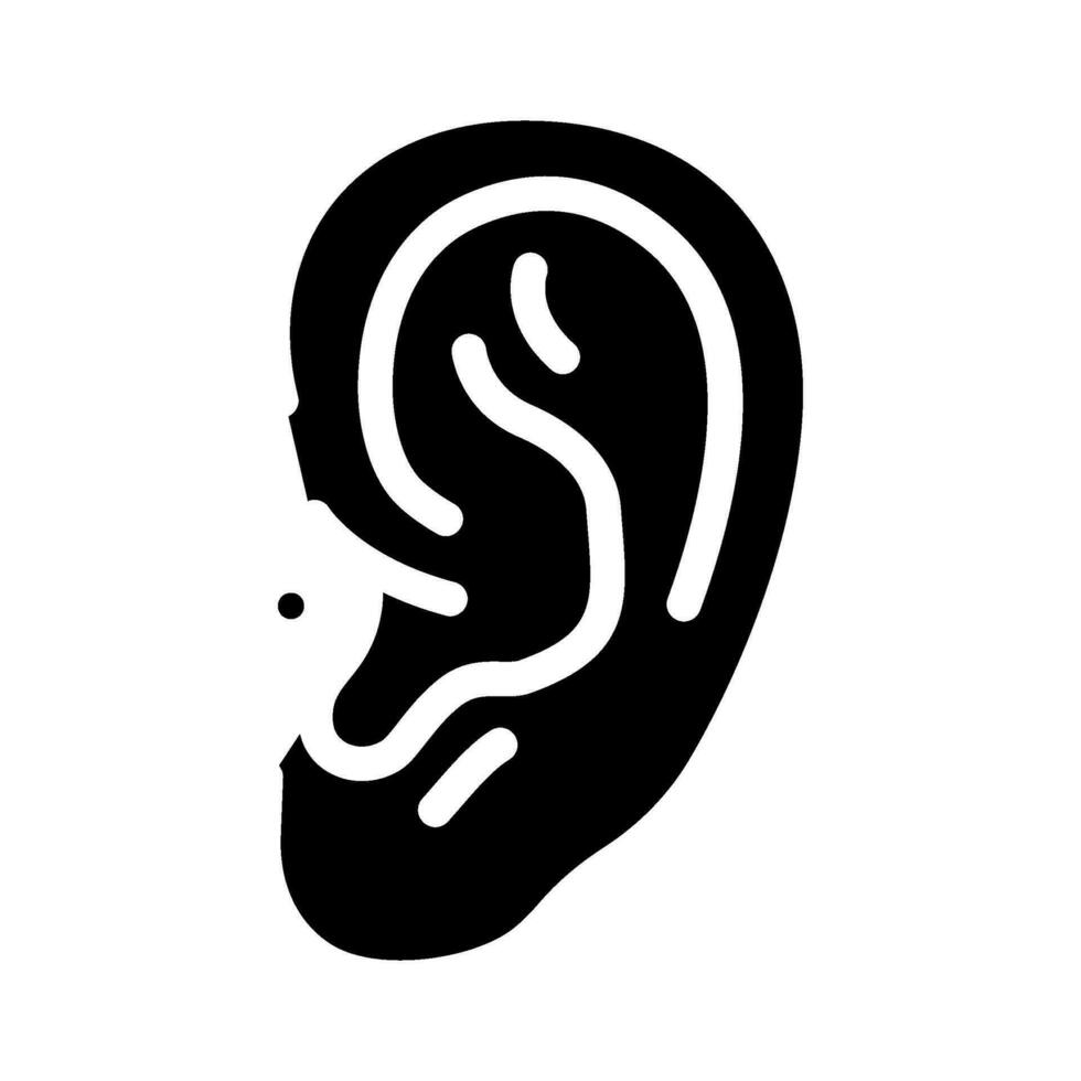 tragus doordringend oorbel glyph icoon vector illustratie