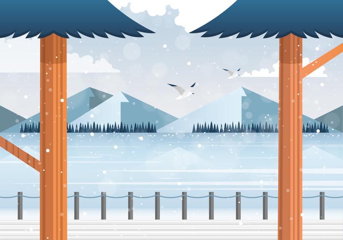 Vector winterlandschap illustratie