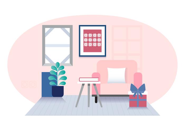 Vector woonkamer illustratie