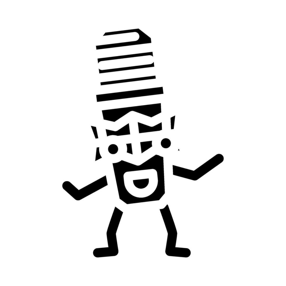 microfoon karakter retro muziek- glyph icoon vector illustratie