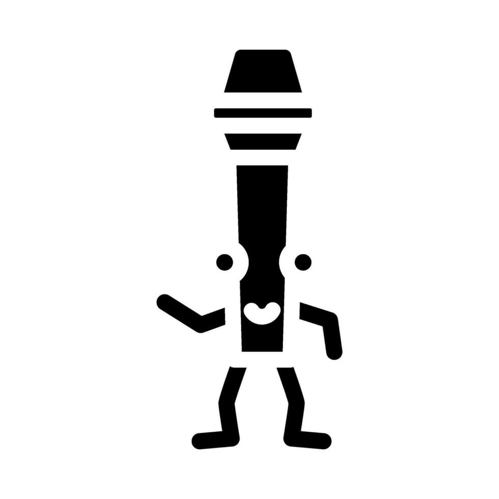microfoon retro muziek- karakter glyph icoon vector illustratie