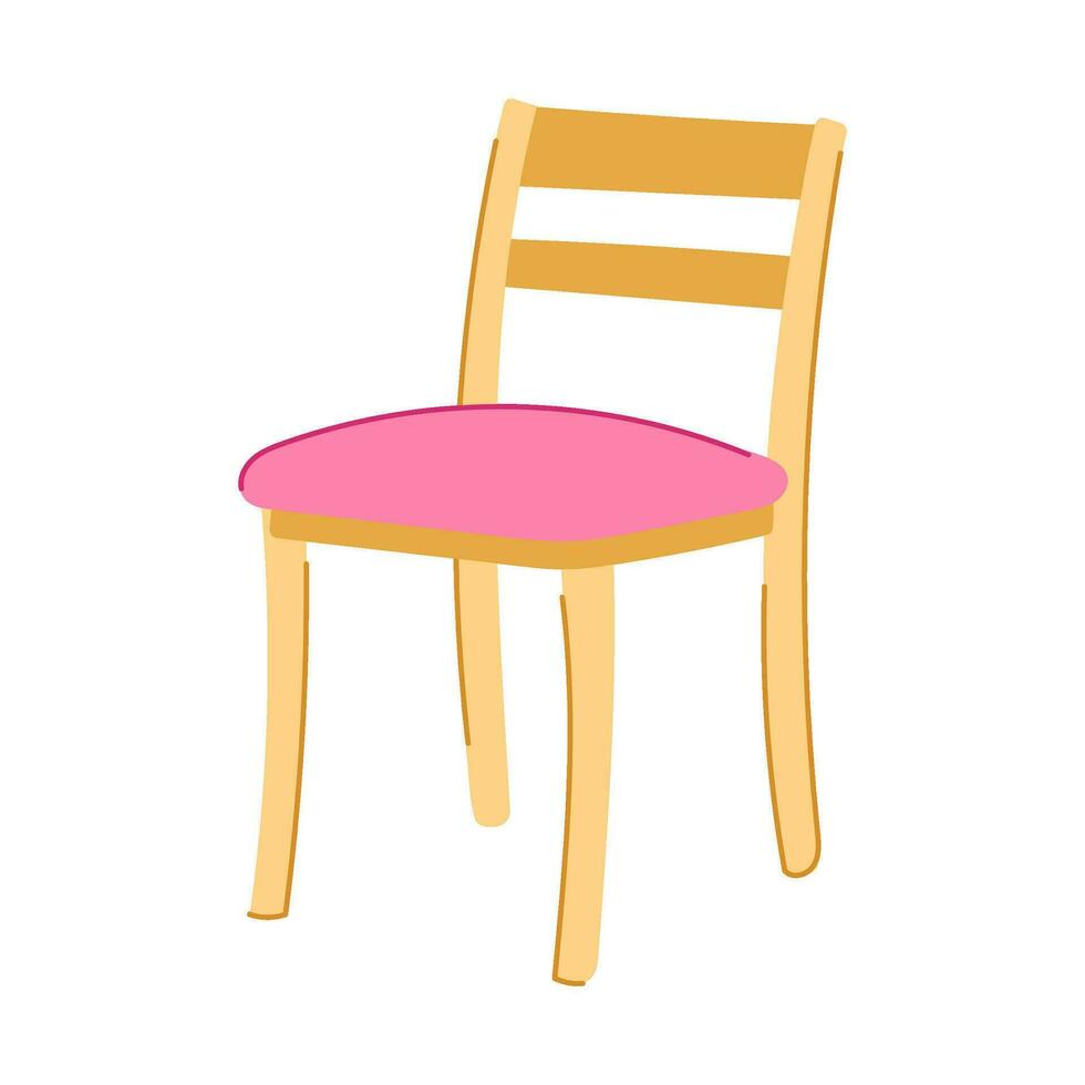 modern houten stoel tekenfilm vector illustratie