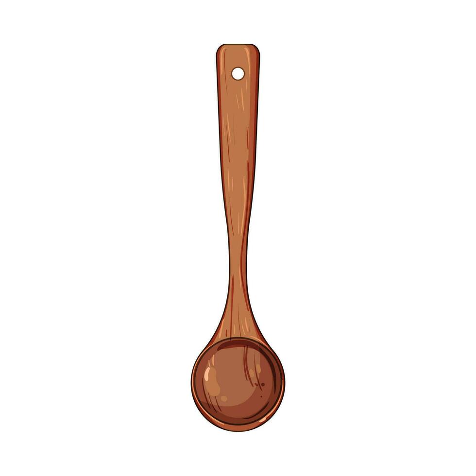 Koken houten lepel tekenfilm vector illustratie