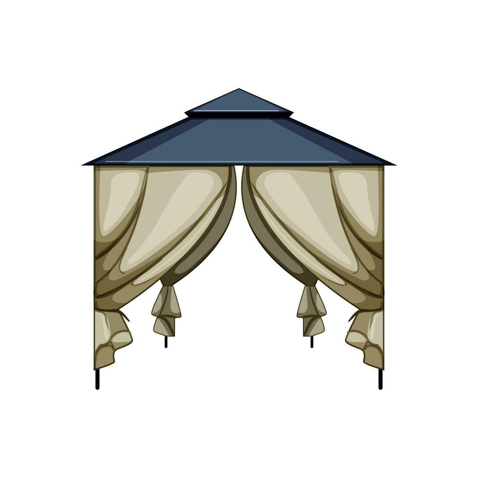 zomer tent tuin tekenfilm vector illustratie