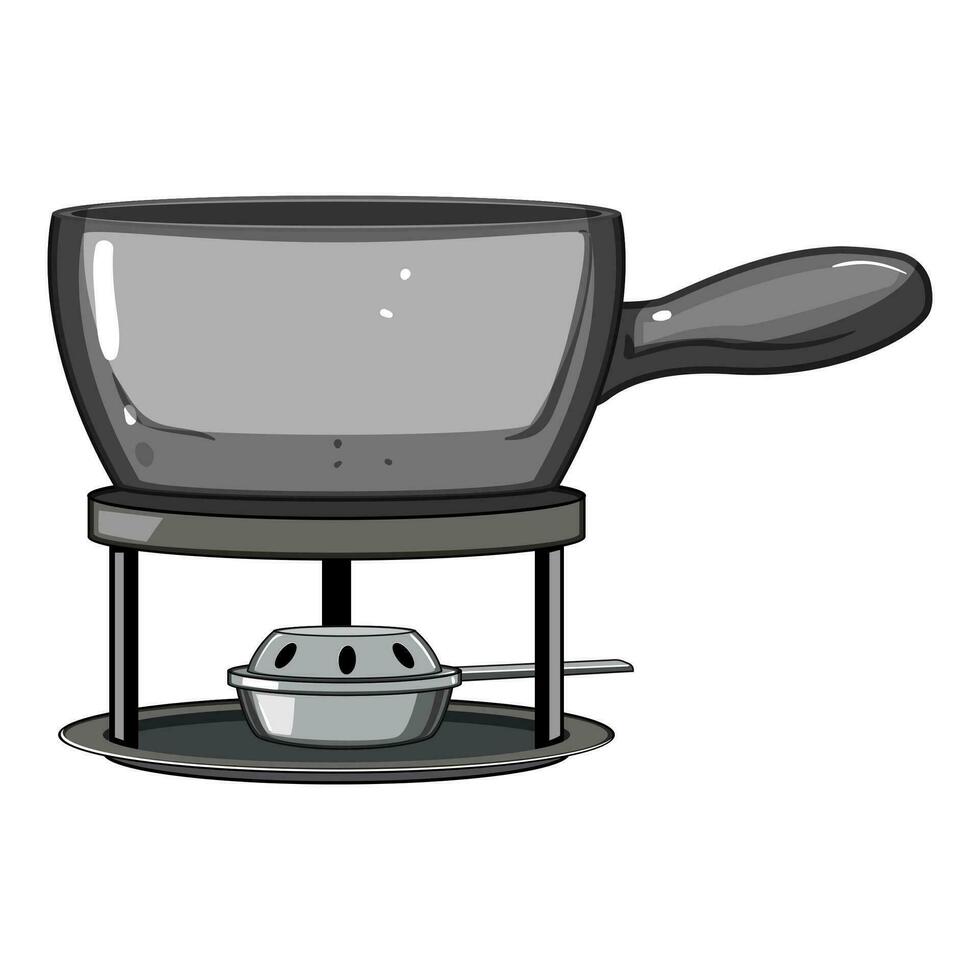 brood fondue kaas tekenfilm vector illustratie