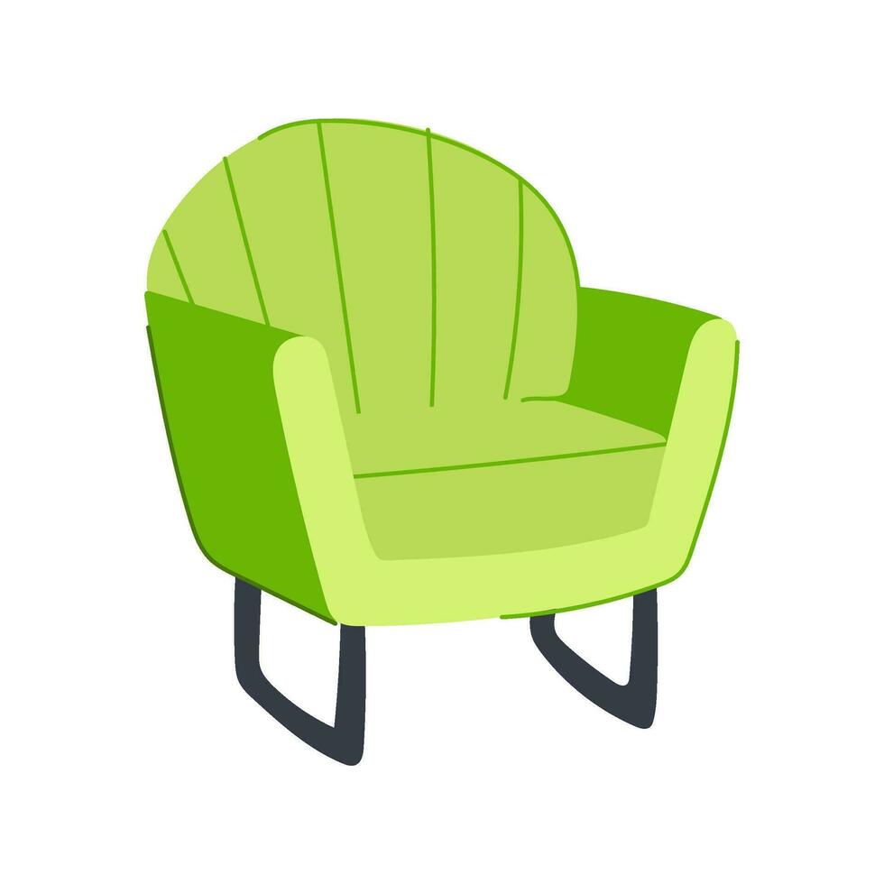 vrouw fauteuil meubilair tekenfilm vector illustratie