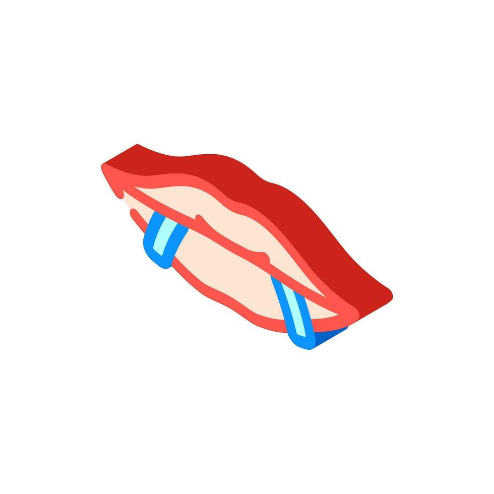 lip doordringend mode schoonheid isometrische icoon vector illustratie