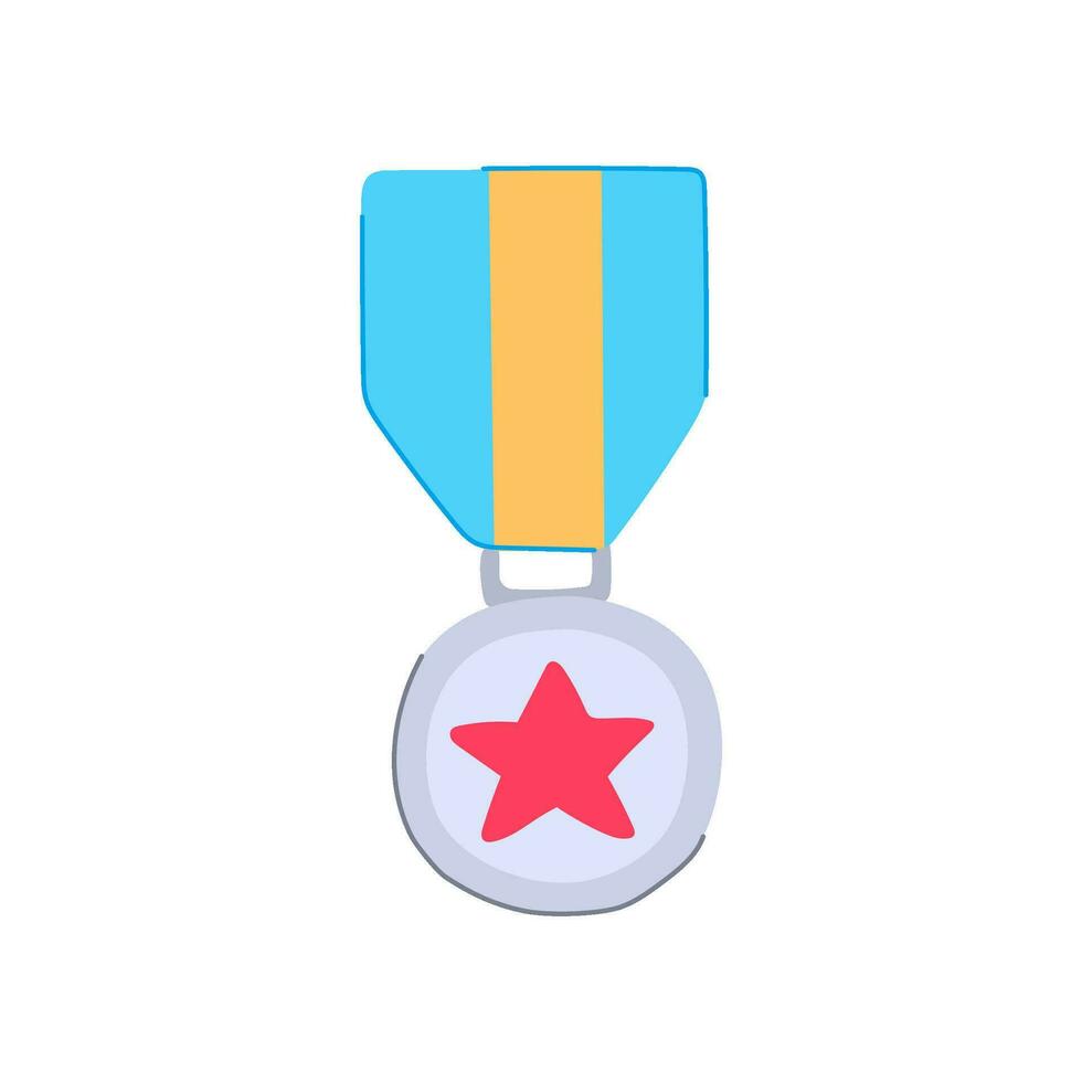 metaal leger medaille tekenfilm vector illustratie