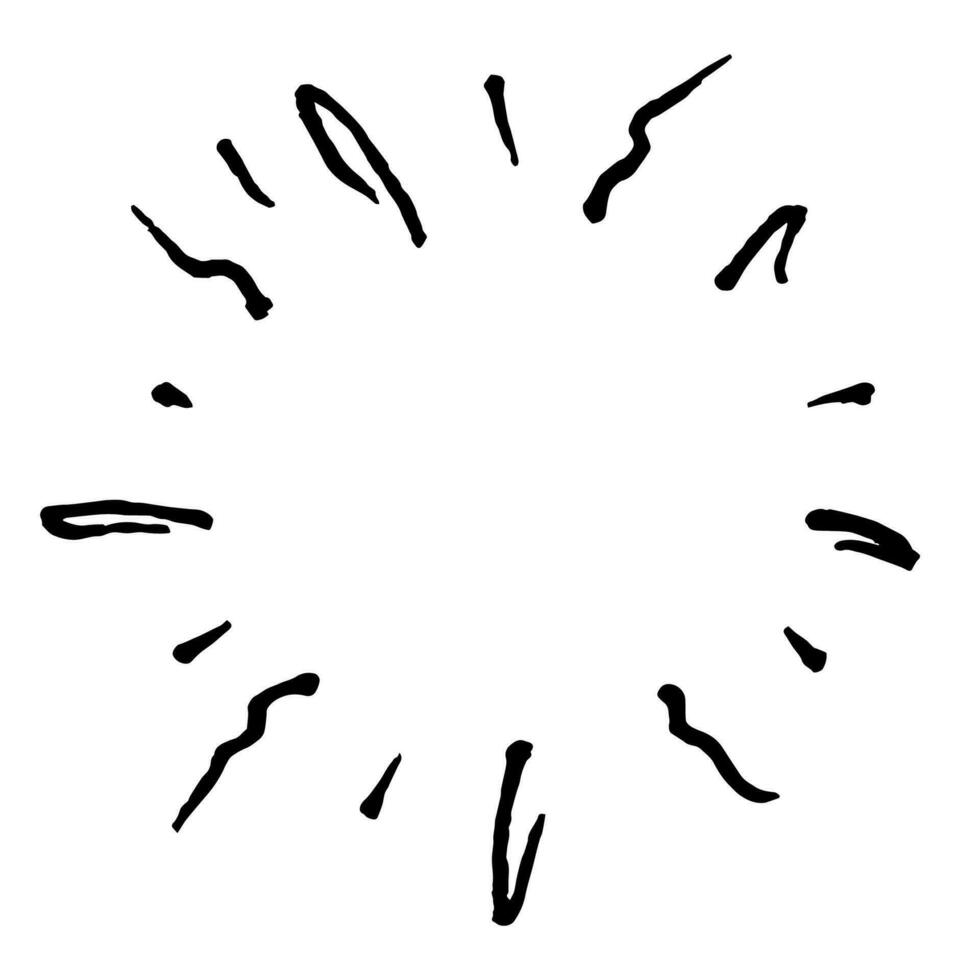 hand- getrokken tekening vuurwerk, zonnestraal, vuurwerk, explosie set. tekening ontwerp element. vector illustratie