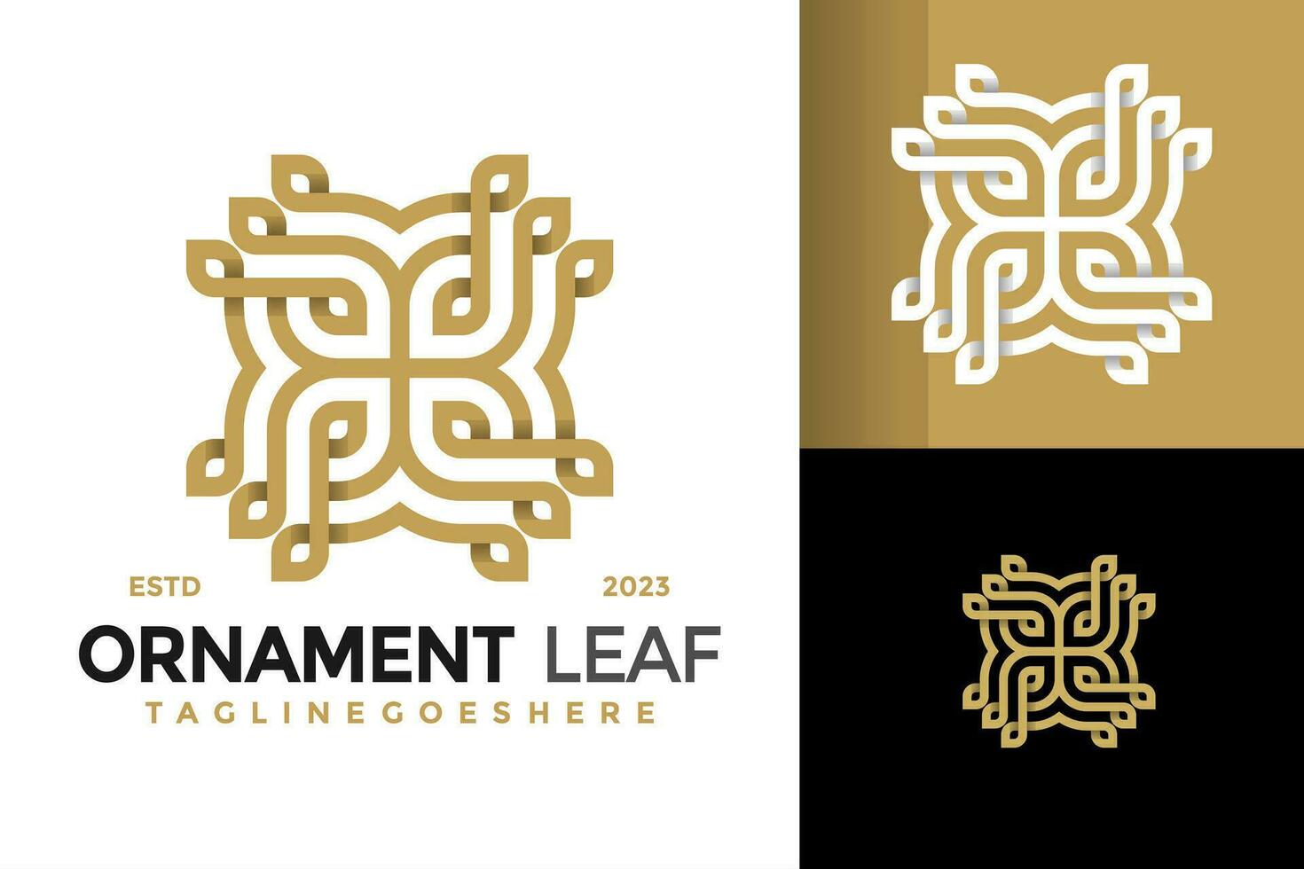 luxe ornament blad ontwerp vector symbool icoon illustratie