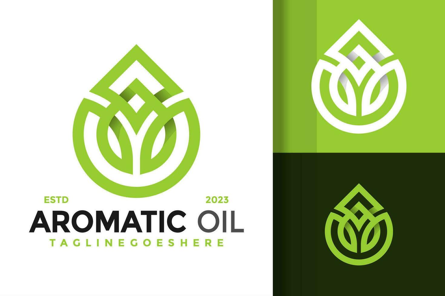 brief een aromatisch olie lineair logo ontwerp vector symbool icoon illustratie