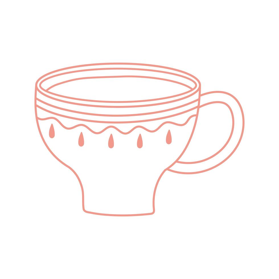 thee en koffie kopje verse drank pictogram lijnstijl vector