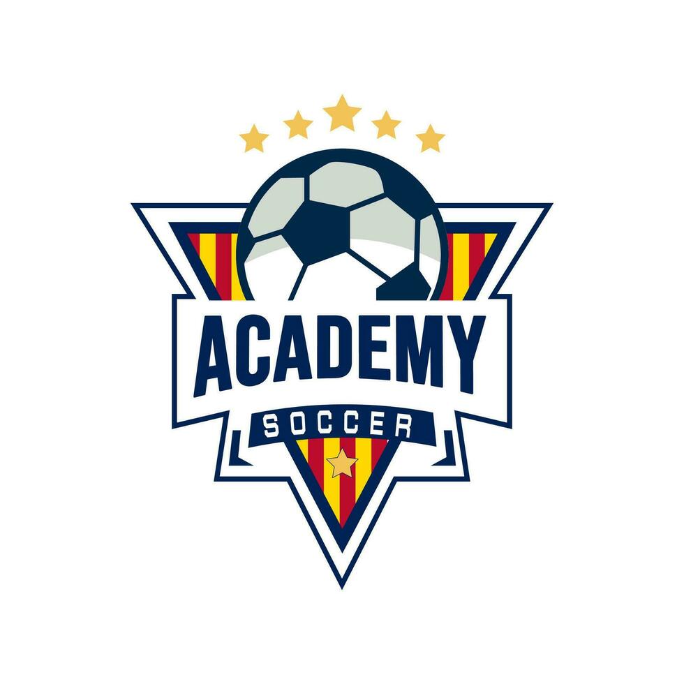 voetbal team embleem logo ontwerp vector illustratie. schild en sterren voetbal embleem logo. sport spellen. voetbal bal. Amerikaans voetbal club logo. mls logo.