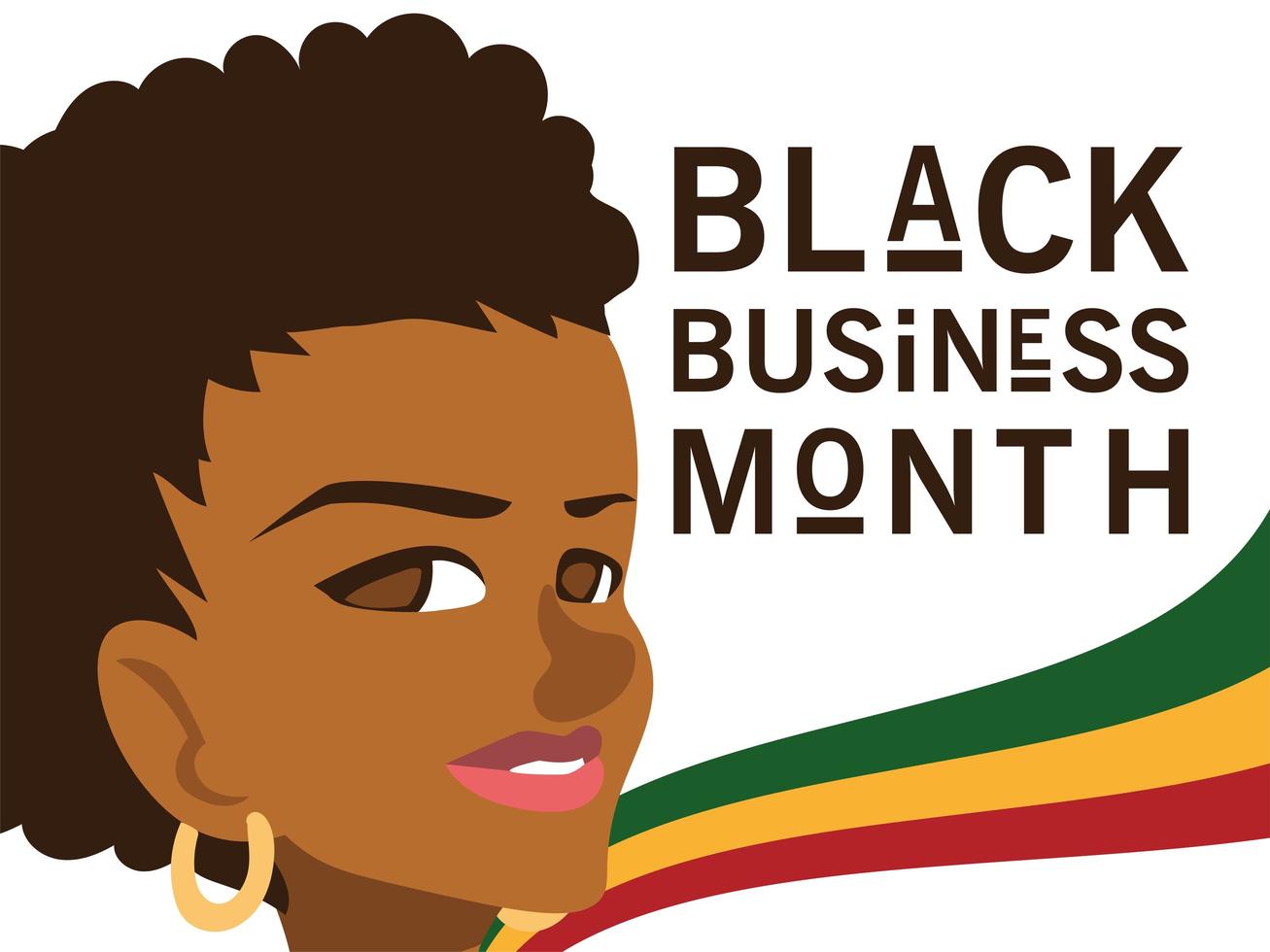 zwarte zakelijke maand met afro vrouw cartoon hoofd vector design